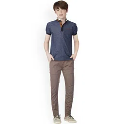 Gini and Jony Boys Plain Regular Fit Mid Rise Cotton Regular Trousers-picture-15