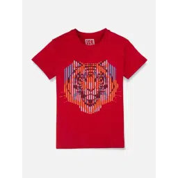 Gini & Jony Boys Red Graphic T-Shirt-picture-42