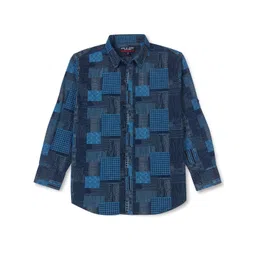 Gini and Jony Boys Spread Collar Checked Casual Cotton Shirt-picture-39