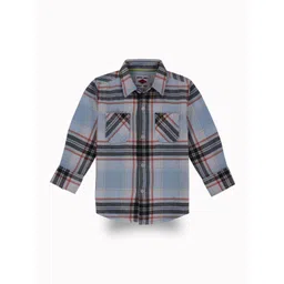 Gini and Jony Boys Standard Spread Collar Windowpane Checked Cotton Casual Shirt-picture-24