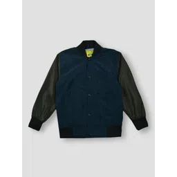 Gini and Jony Boys Teal & Olive Green Colourblocked Polyester Bomber Jacket-picture-31