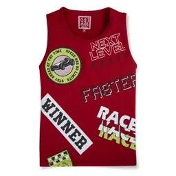 Gini and Jony Boys Typography Printed Round Neck Sleeveless Cotton T-shirt-image-38