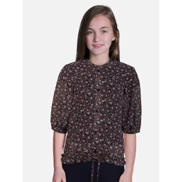 Gini and Jony Brown Floral Print Blouson Top-picture-24