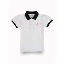 gini & jony Gini and Jony Girls White Color Block Cotton Knits Top-picture-11