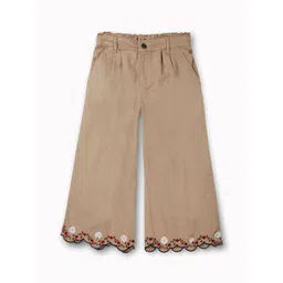 Gini and Jony Girls Floral Embroidered Comfort Flared Pleated Culottes Trousers-picture-22