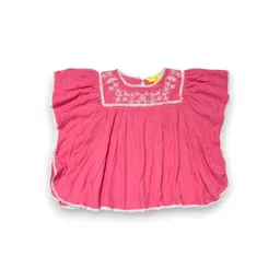 Gini and Jony Girls Floral Embroidered Kimono Sleeves Cotton Kaftan Crop Top-picture-40