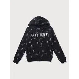 Gini and Jony Girls Printed Hooded Bomber Jacket-picture-31