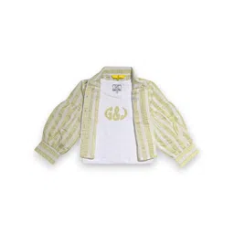 Gini and Jony Girls Striped Cotton Shirt Style Crop Top With Inner Tee-picture-12