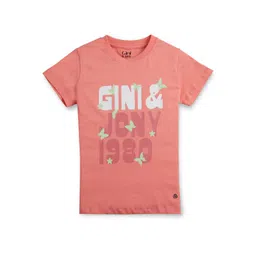Gini and Jony Girls Typography Printed Cotton Tshirt-picture-36