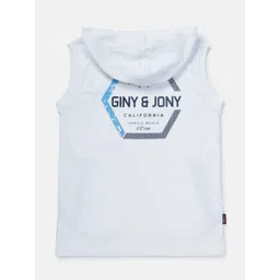 Gini and Jony Infant Boys Typography Printed Hooded Sleeveless Cotton T-shirt-picture-22