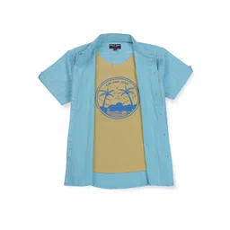 Gini and Jony Infants Boys Opaque Striped Cotton Casual Shirt-picture-30