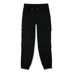 Gini & Jony Kids Black Solid Trousers image 1