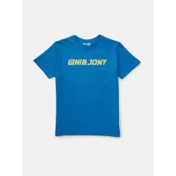 Gini & Jony Kids Blue Cotton Printed T-Shirt-picture-12