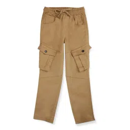 Gini & Jony Kids Khaki Solid Trousers-picture-23