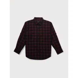 Gini & Jony Kids Red & Black Checks Full Sleeves Shirt-picture-46