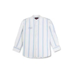 Gini & Jony Kids White & Blue Striped Full Sleeves Shirt-picture-43