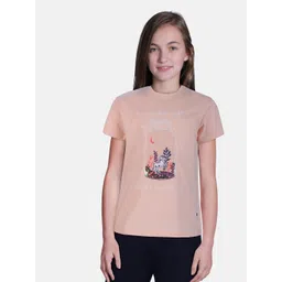 Gini and Jony Peach-Coloured & White Printed Embellished Top-picture-22