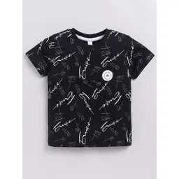 Ginie Boys Typography Printed Round Neck Cotton T-shirt-picture-51