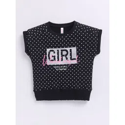 Ginie Girls Polka Dot Print Extended Sleeves Cotton Top-picture-45
