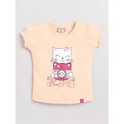 Ginie Girls Printed Puff Sleeve Cotton Top-picture-27