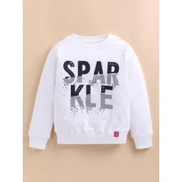 Ginie Girls Typography Printed Round Neck Long Sleeves Sweatshirt-picture-38