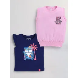 giniekids Girls Pack of 2 Printed Cotton Top-picture-19