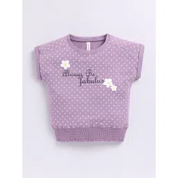 giniekids Girls Polka Dot Print Extended Sleeves Cotton Blouson Top-picture-45