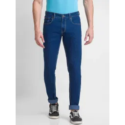 Giordano Blue Cotton Slim Fit Stretchable Jeans-picture-34