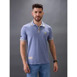 Giordano Blue Cotton Slim Fit T-Shirt-picture-31