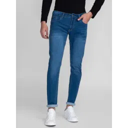 Giordano Blue Slim Fit Lightly Washed Jeans-picture-16