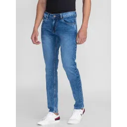 Giordano Blue Slim Fit Lightly Washed Stretchable Jeans image 3