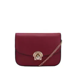 Giordano Maroon Solid Medium Sling Handbag-picture-23