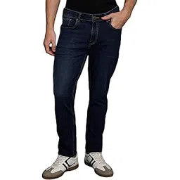 giordano Men Dark Blue Regular Fit Mid-Rise Stretchable Jeans-picture-14