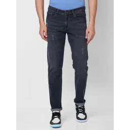 Giordano Mid Black Straight Fit Distressed Distressed Jeans-picture-42