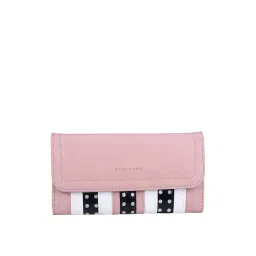 Giordano Pink & Black Paneled Tri-Fold Wallet for Women-picture-20