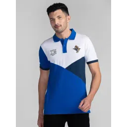 Giordano White & Blue Slim Fit Polo T-Shirt-picture-38