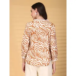 Gipsy Beige Regular Fit Printed Top image 2