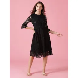 Gipsy Black Self Design Dress-picture-24