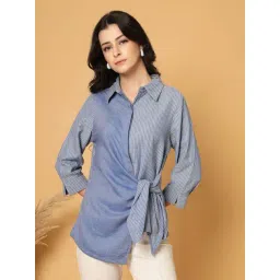 Gipsy Blue Cotton Regular Fit Striped Shirt-picture-21
