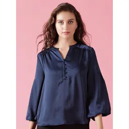 Gipsy Blue Mandarin Collar Top-picture-10