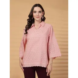 Gipsy Dusky Pink Cotton Regular Fit Top-image-12