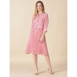 Gipsy Pink Georgette A-Line Dress-picture-16