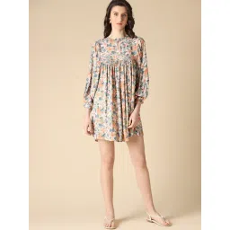 Gipsy Pink Rayon Long Sleeves Round Neck Dress-picture-32