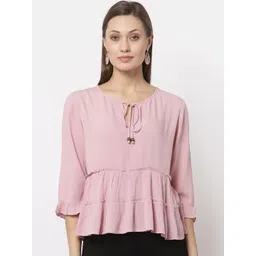 Gipsy Pink Women  Tie-Up Neck Top-picture-17