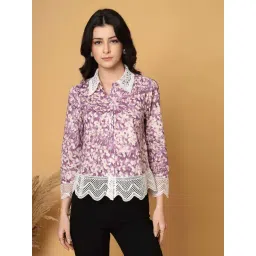 Gipsy Purple Cotton Regular Fit Printed Shirt-picture-18