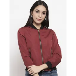 Gipsy Women Maroon Solid Bomber-picture-34