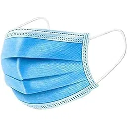 GIRIRAJ MART 3-Ply Nonwoven Fabric Unisex Disposable Mask with Meltblown Fabric Filter Without Valve - Blue, Set of 100.-image-2