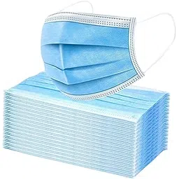 GIRIRAJ MART 3Ply Non-Woven Fabric Disposable Anti-pollution Dust Mask With Nose Clip for Unisex (Pack of 100)-image-1