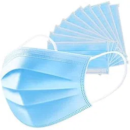 GIRIRAJ MART Mask Disposable (Pack of 100) with Nose Pin Non-Woven Anti Pollution 3 Ply Face Mask-image-5