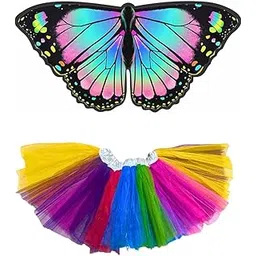 Girl's And Boys Butterfly Wings Dress with Skirt (Multicolour)-picture-10